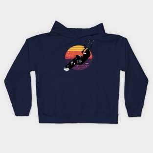 Kitesurf Action Artistic Kitesurfer Vintage Sunset Retro Sunrise Kids Hoodie